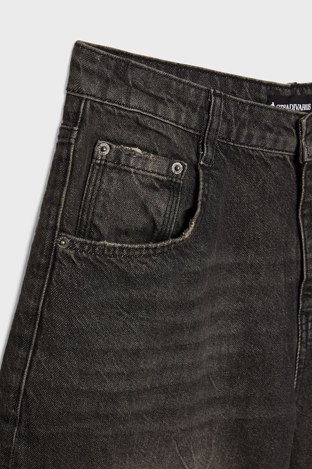 Bol denim bermuda şort - 7