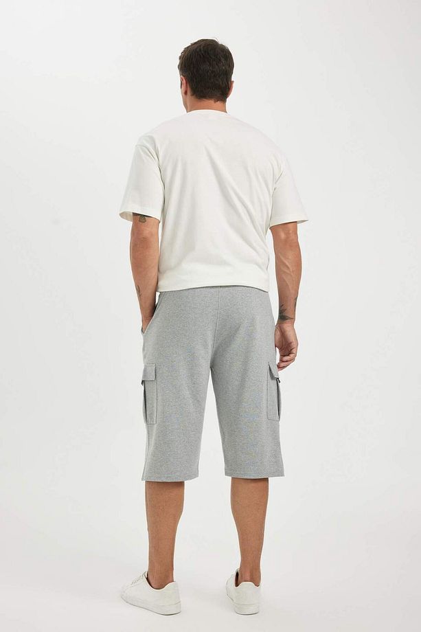 Regular Fit Basic Geri Dönüşümlü Kapri Şort - 6