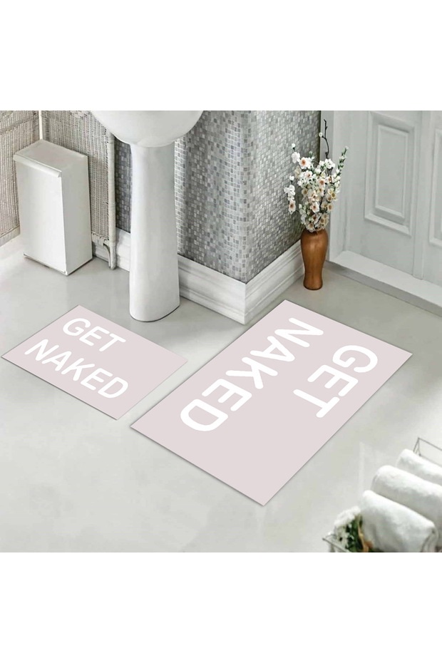 Patterned Printed Soft and Durable Bath Mat Set - Machine Washable - 1