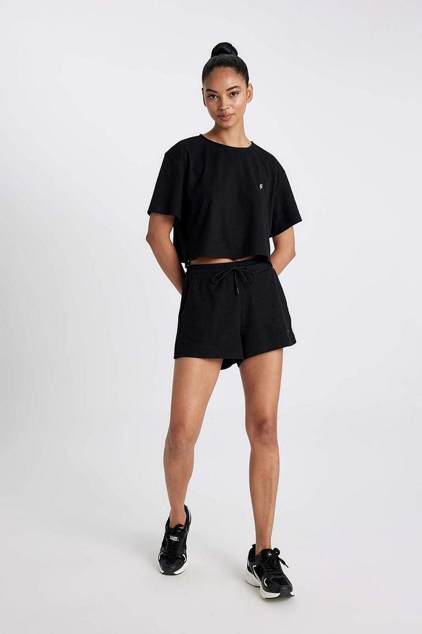 Fit Standart Fit Sporcu Kısa Paça Ribana Şort A9919ax23hs - 1