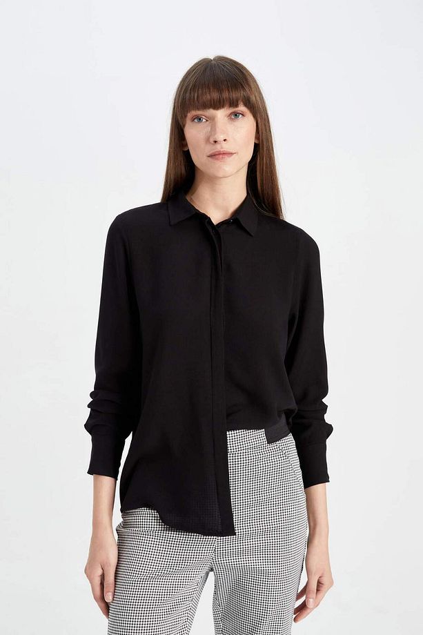 Regular Fit Uzun Kollu Basic Gömlek Z6472az23au - 1
