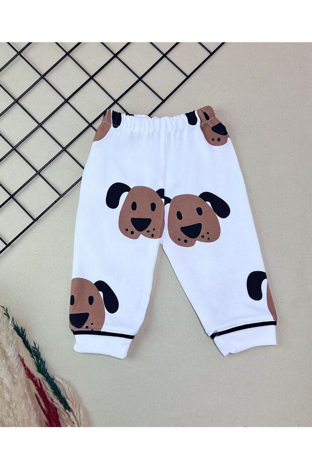 Unisex Baby Dog Printed Top and Bottom Nightgown Set, Front Buttoned Pajama Set (6-24 Months) - 7