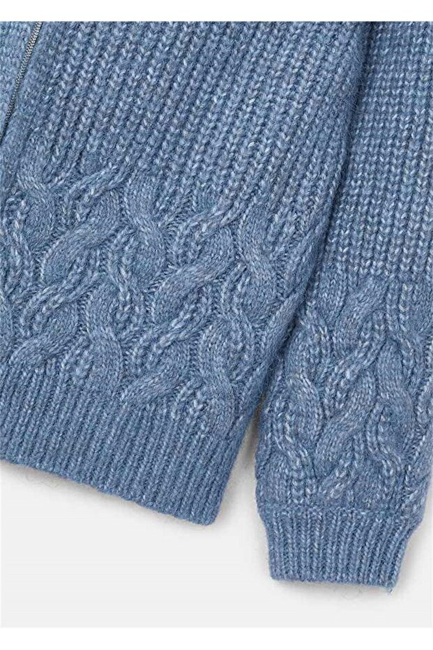 Kız Çocuk Örme Kapüşonlu Ceket 4367 - 2