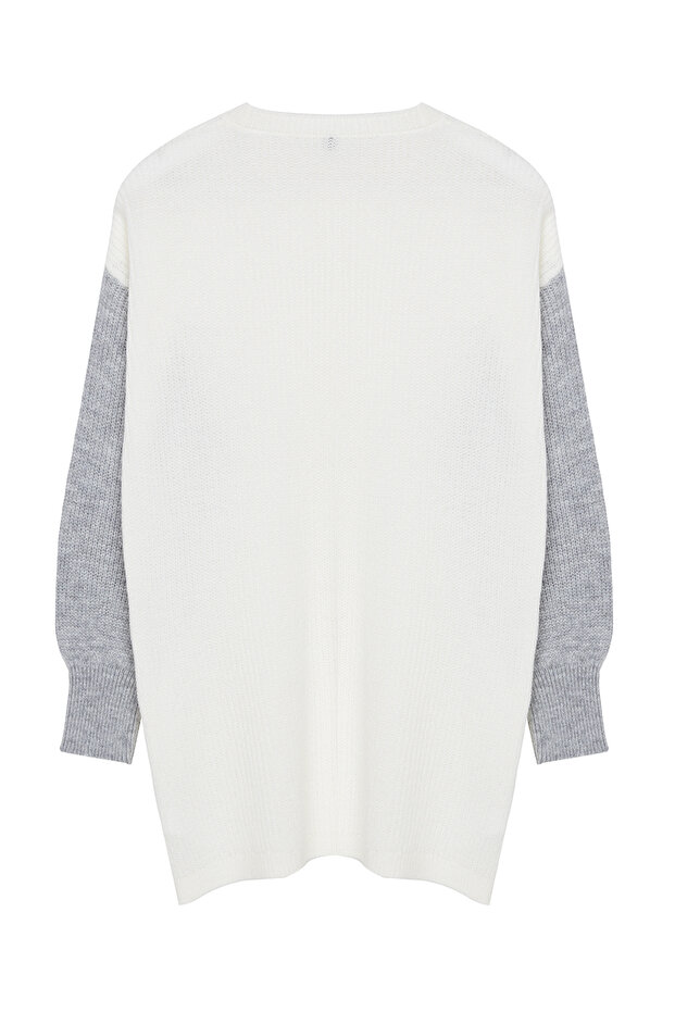 Sweter z dzianiny w szarym kolorze Thessaloniki - TCTAW25AK00004 - 7