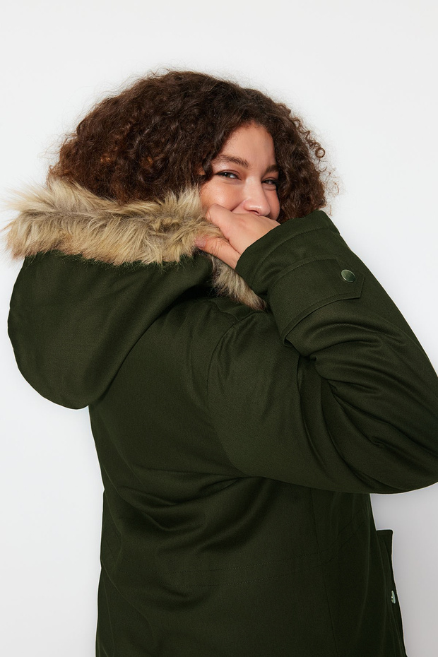 Kapucnis khaki parka és kabát - TBBAW24AW00022 - 3