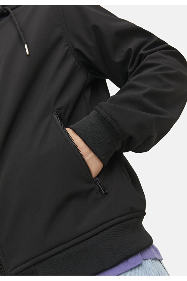 Jachetă softshell - glugă, fermoar și buzunare cu fermoar model basic - 5