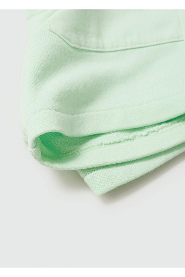 Beli elastik pamuklu bermuda şort - 3