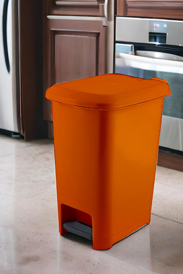 Slim Pedal Bin 25 Litre Orange Trash Can Pedal Bin