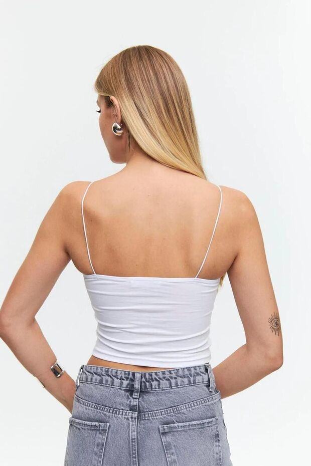 İp Askılı Crop Top Büstiyer Atlet - 4