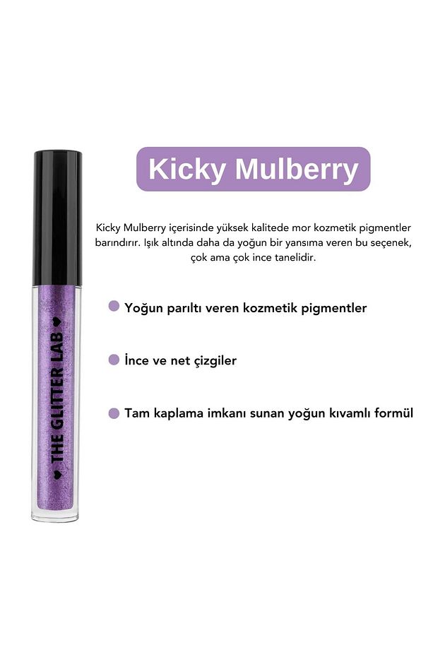 Simli Likit Eyeliner | Dazzling Liner - Kicky Mulberry - 4
