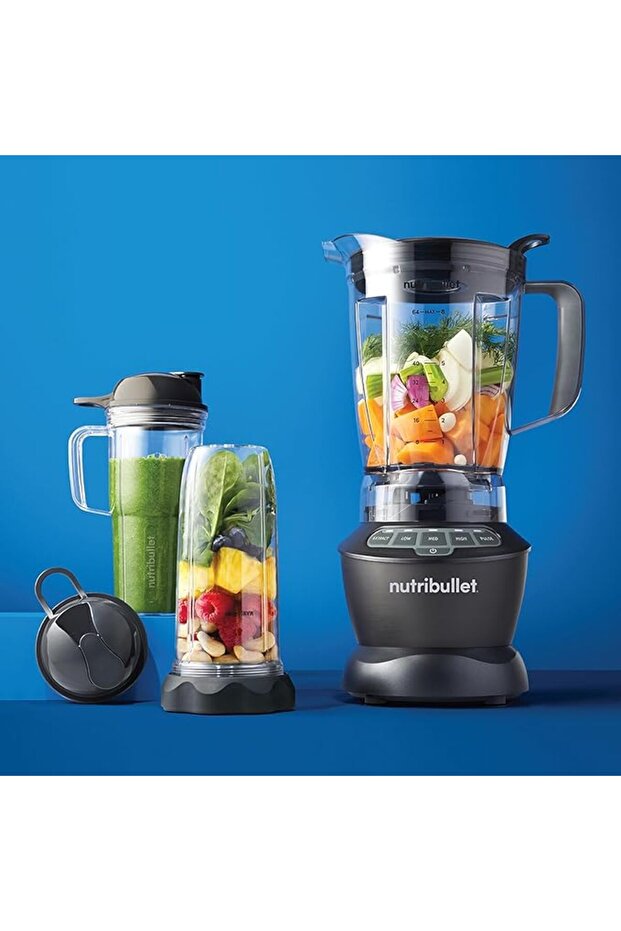 Full Size Blender + Combo 1200 Watts, 9pc, High Speed Blender, Smoothie Maker, Dark Grey - 4