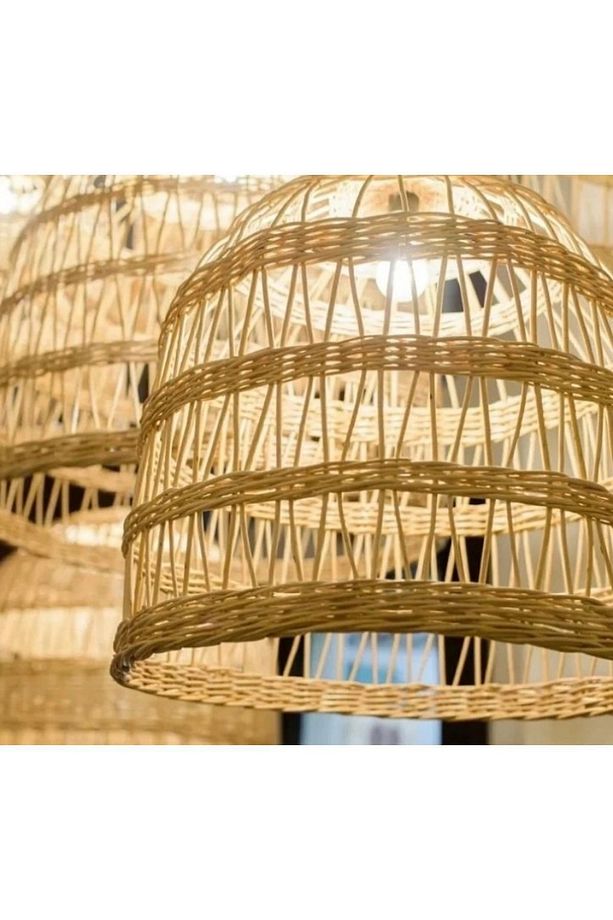 Rattan Bambu Hasır Avize - 2