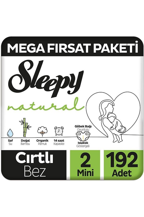 Natural Mega Fırsat Paketi Bebek Bezi 2 Numara Mini 192 Adet - 1