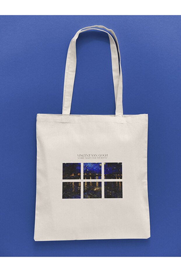 Van Gogh - Starry Night Over The Rhone Patterned Cloth Bag