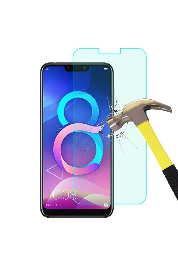 واقي شاشة من الزجاج المقوى غير القابل للكسر متوافق مع Honor 8c