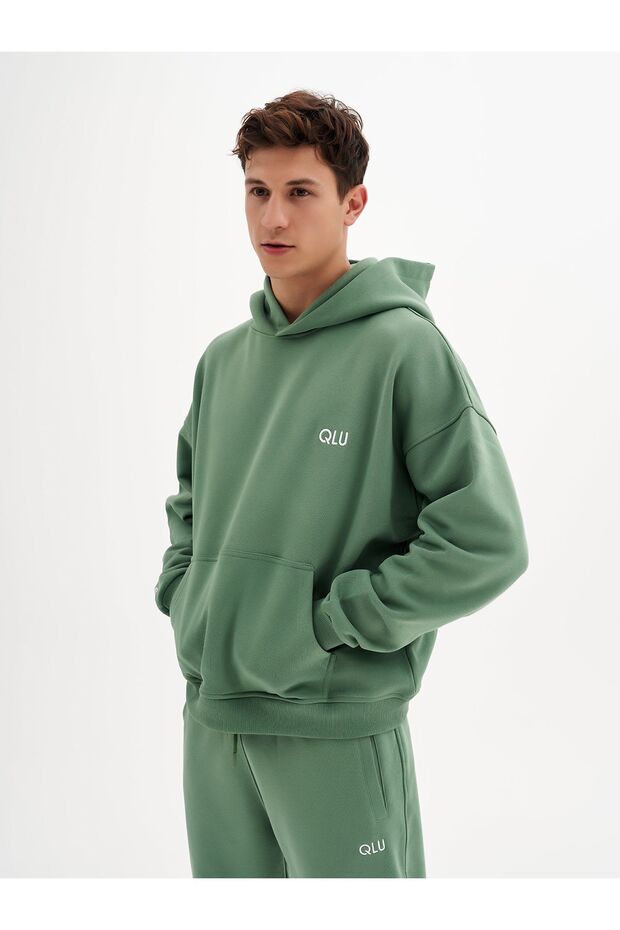Infinity Collection Unisex Yeşil Oversize Kapüşonlu - 1
