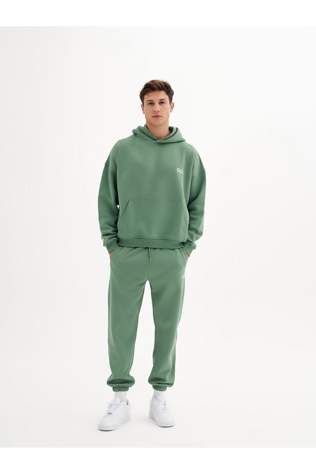 Infinity Collection Unisex Yeşil Oversize Kapüşonlu - 7