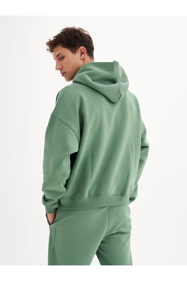 Infinity Collection Unisex Yeşil Oversize Kapüşonlu - 6