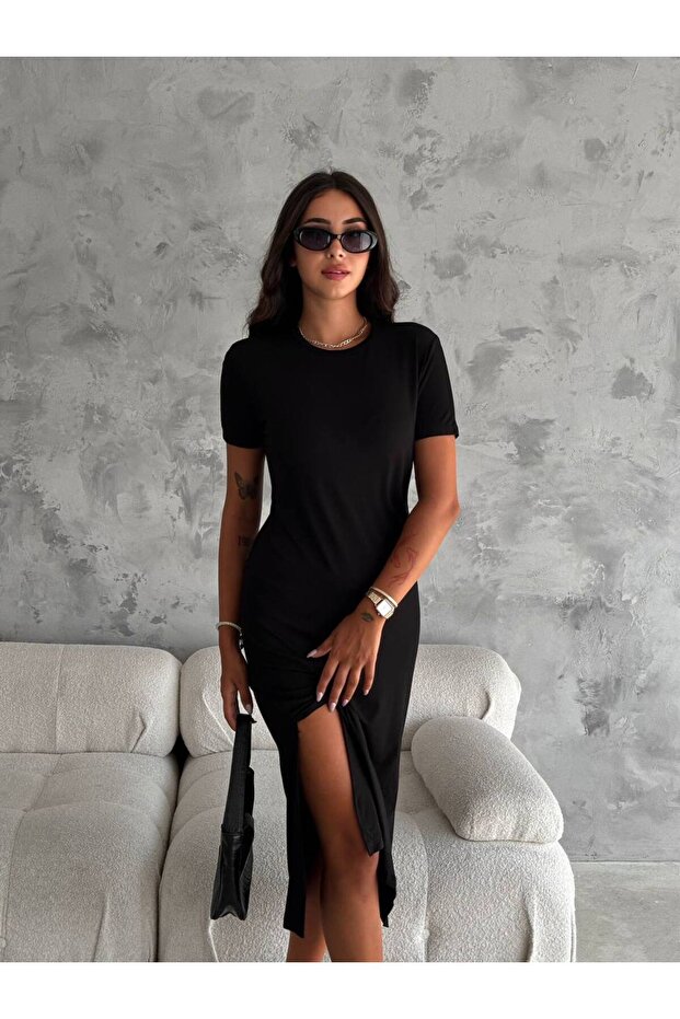 فستان أساسي بفتحة - 3