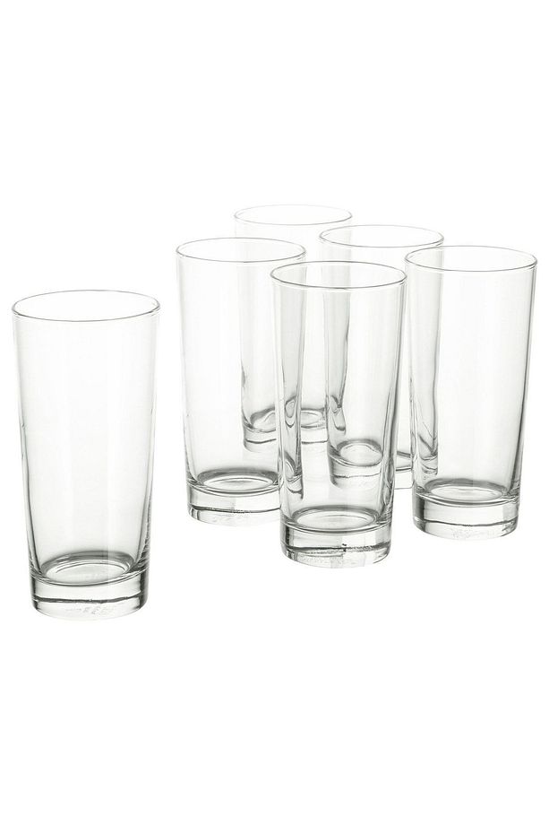 6 Adet Kokteyl Bardağı Yükseklik: 16 cm İkea 6'lı Set Uzun Su Meşrubat Bardağı Cam Bardak 400 ml - 2