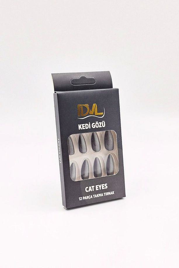 Kedi Gözü 12'li Takma Tırnak - Cat Eyes (Yansımalı) Kendinden Yapışkanlı Takma Tırnak Seti - 6