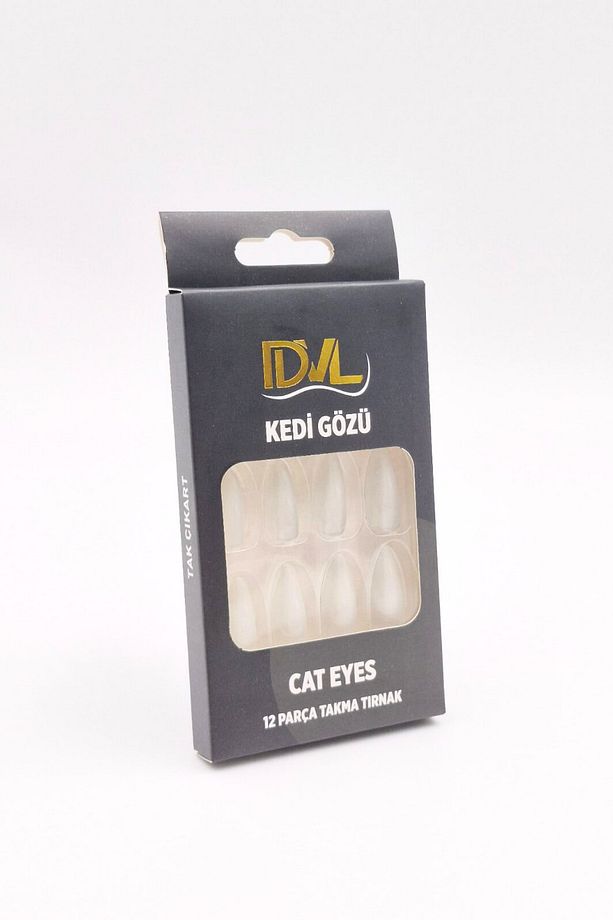Kedi Gözü 12'li Takma Tırnak - Cat Eyes (Yansımalı) Kendinden Yapışkanlı Takma Tırnak Seti - 7