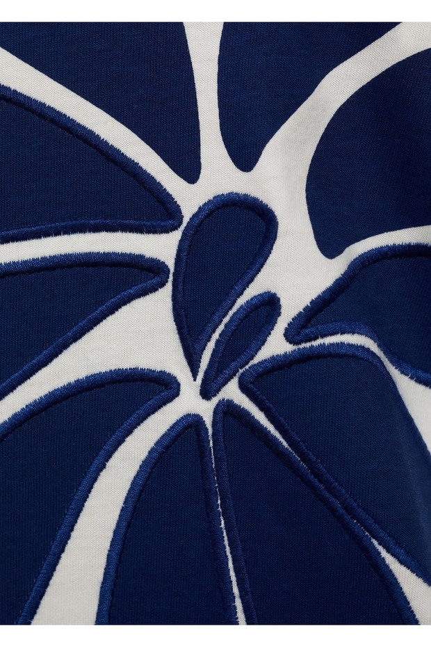 Desenli pamuklu tişört - 6