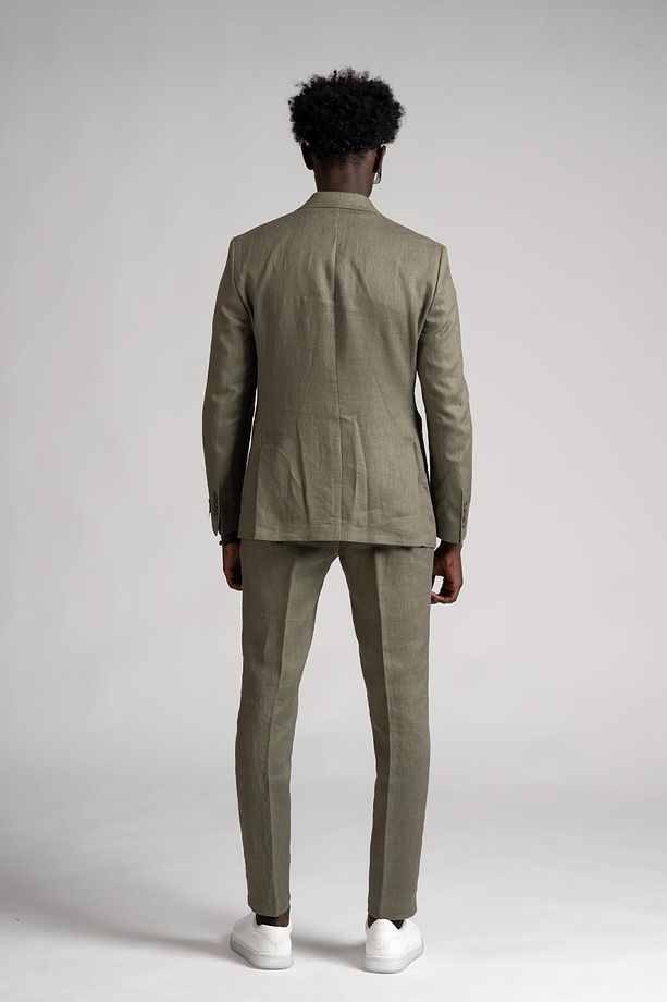 SİR Regular Fit Yarım Astarlı %100 Linen (Keten) Kumaş Takım Elbise - 4