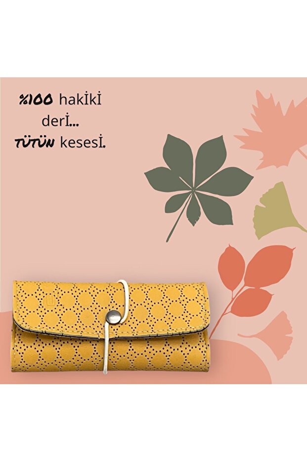 Hakiki deri tütün saklama kesesi, tütün cüzdanı, tütün kesesi - 4
