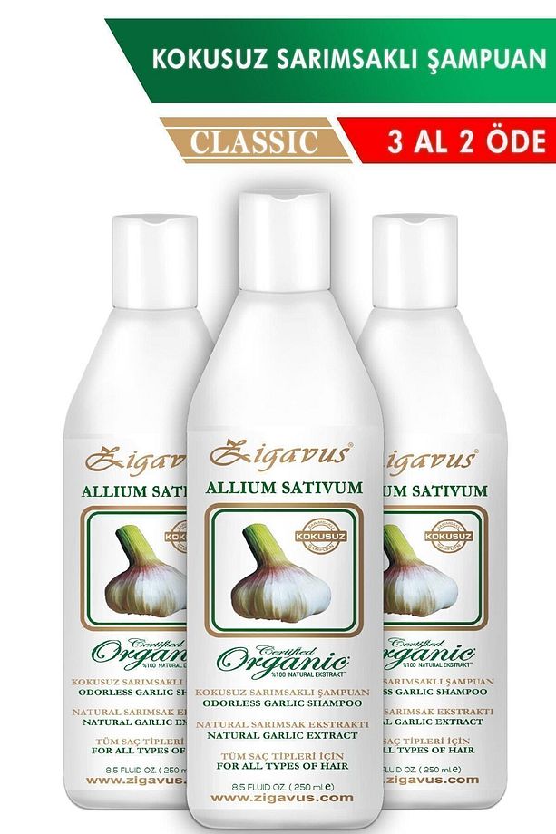Saç Dökülmelerine Karşı Klasik Kokusuz Sarımsaklı Şampuan 250 ml 3 Al 2 Öde - 1
