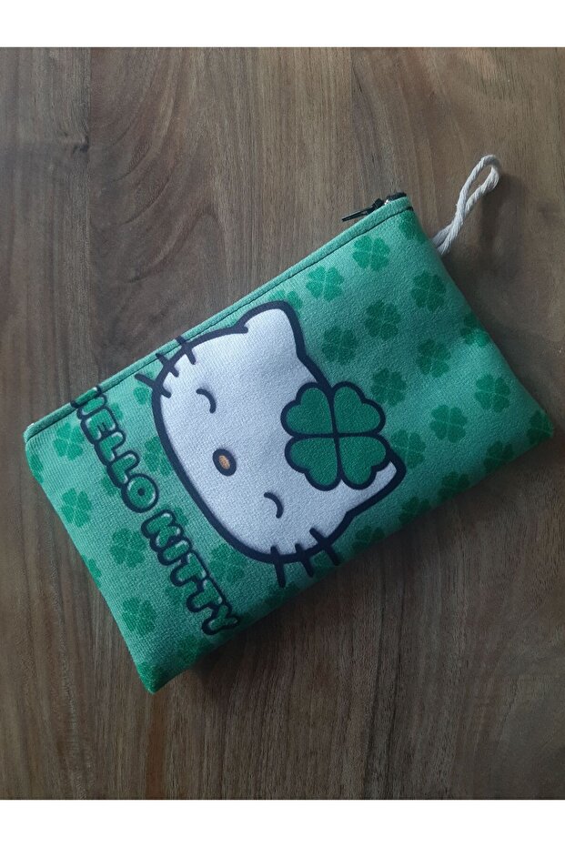 Green LuCk Hello Kity Clover Caulk Holder - Wallet