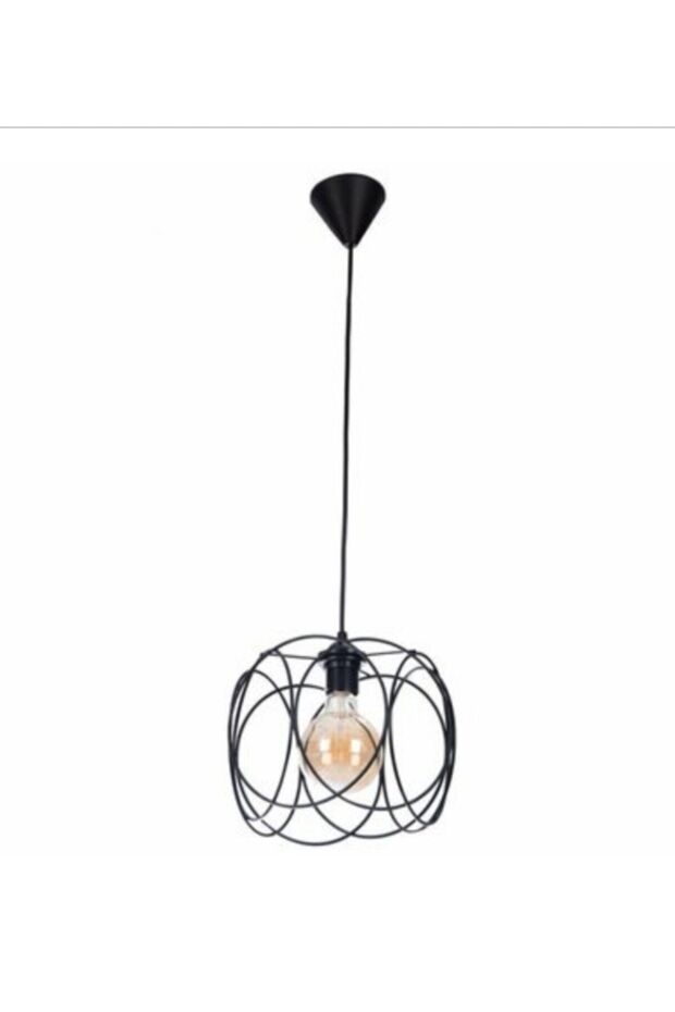 Modern Siyah Aşağı Bakan Tekli Avize, Şık ve Zarif Tasarım - 1