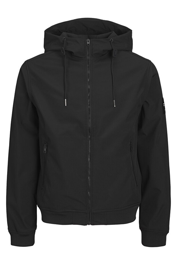 Jachetă softshell - glugă, fermoar și buzunare cu fermoar model basic - 2