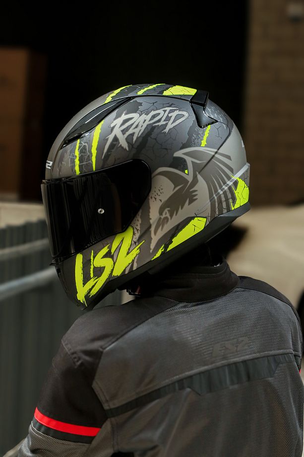 RAPID 2 RAVEN MAT SİYAH-GRİ-NEON SARI KASK - 8