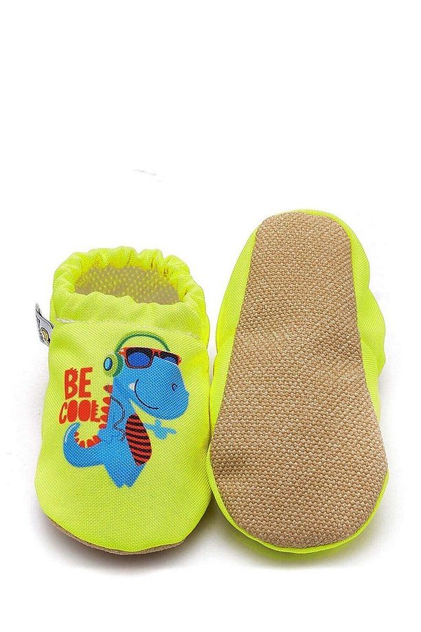 Dinazor Kaydırmaz Taban Bebek Yazlık Patik Yeşil , Ev Botu Terliği Kreş Ayakkabısı Panduf F-824 - 3