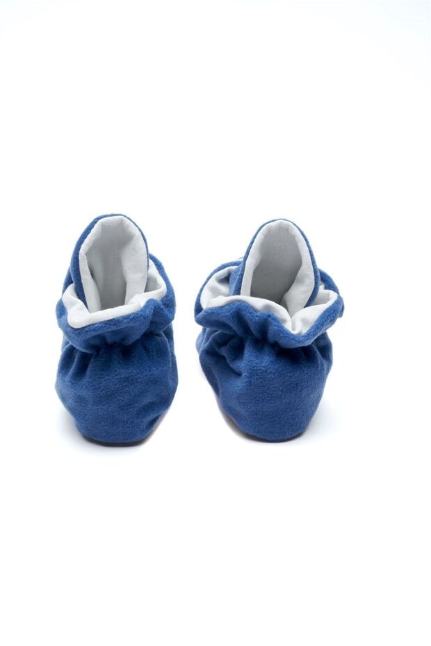 Kaydırmaz Tabanlı Pamuk Astarlı Çıtçıtlı Indigo Panduf - 5