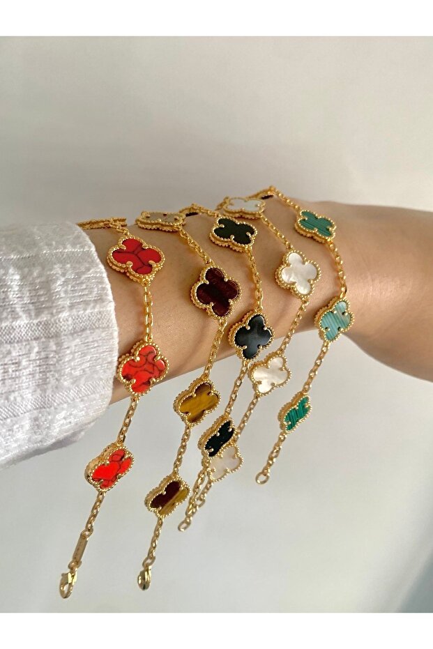 Üst Segment Çelik Yonca Bileklik - 4