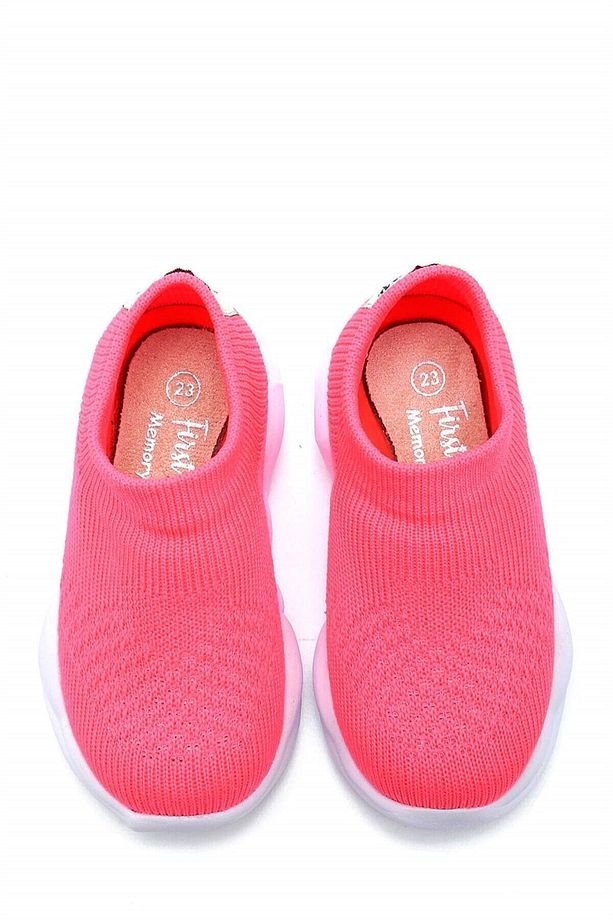 Ultra Hafif Memory Foam Iç Taban Çocuk Triko Spor Ayakkabı Neon Pembe-m-1002 - 4
