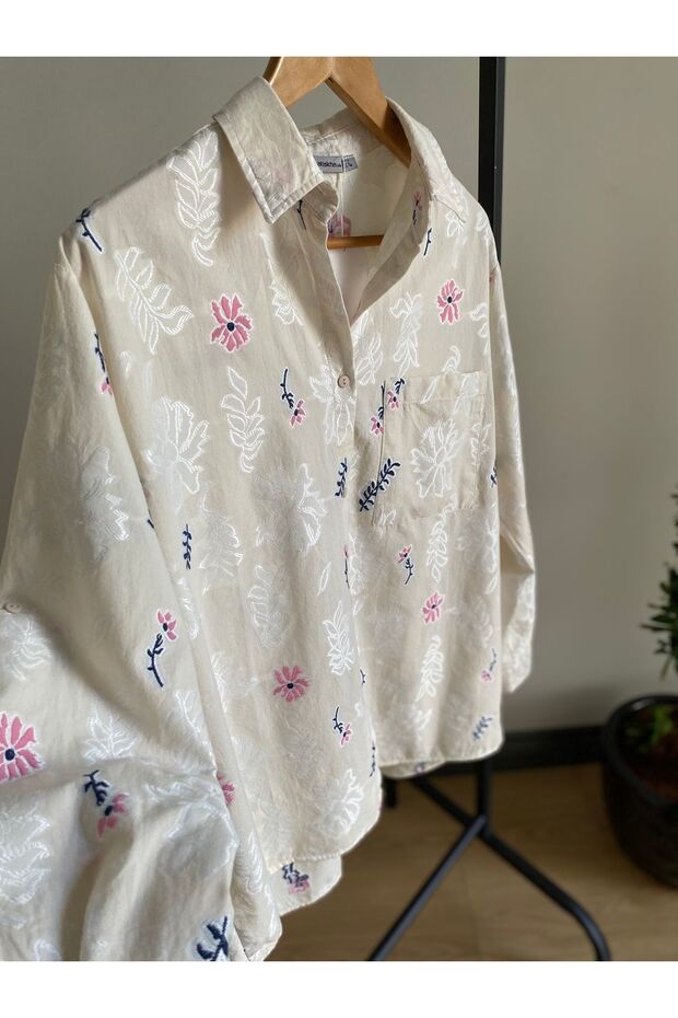 Keten İşlemeli Gömlek - 7
