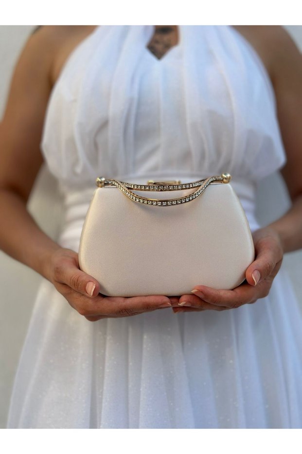 Women's Satin Skin Evening Dress Clutch Portfolio Chain Strap Handheld Wedding Engagement Night Shoulder Bag