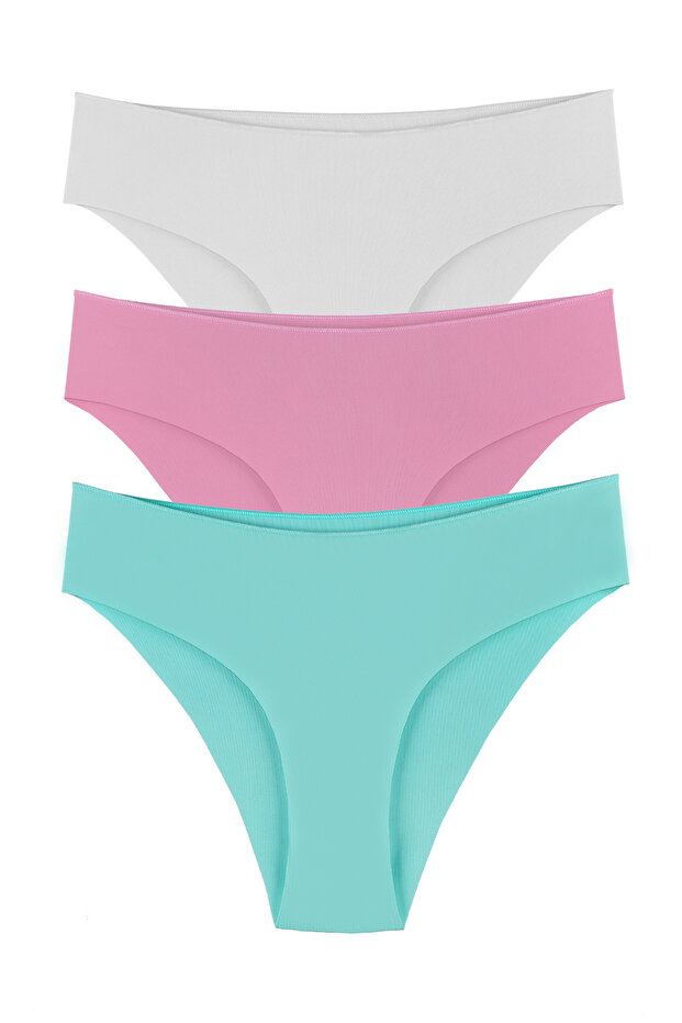 Women's Bikini Laser Cut 3-Piece Panties Set - Kts2049