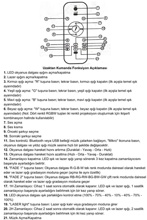 Yıldızlı Projektör Tavan Bulutsu Galaxy Lazer Işıklı Disko Topu Bluetooth Hoparlör Parti Led Lambası - 4