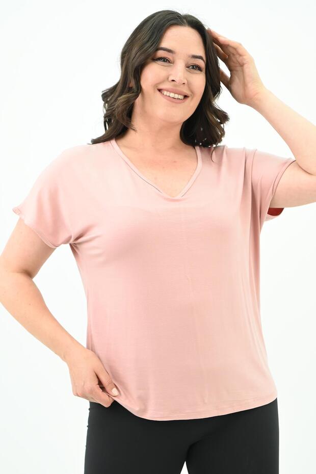 Women's V-Neck Plus Size t-shirt 1486-23
