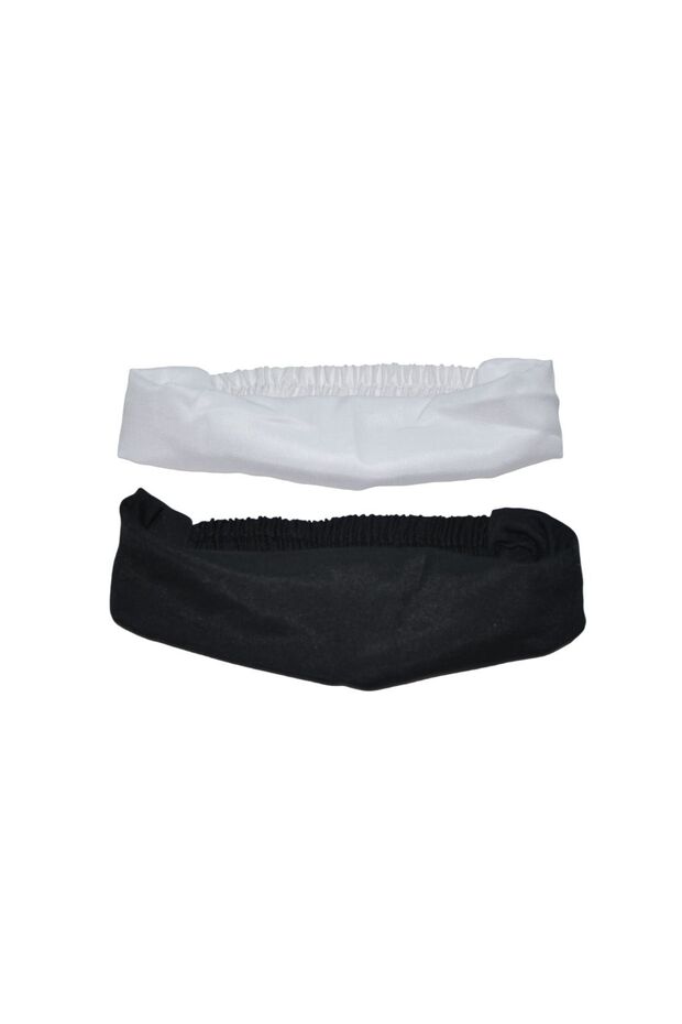 Bandana Fabric with Elastic, Parachute Design, Set of 2, Black and White
