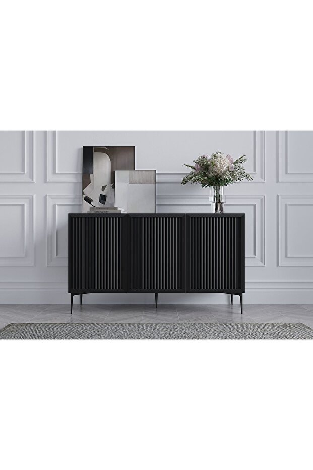 Konsol, Üç Kapaklı, Siyah - 1
