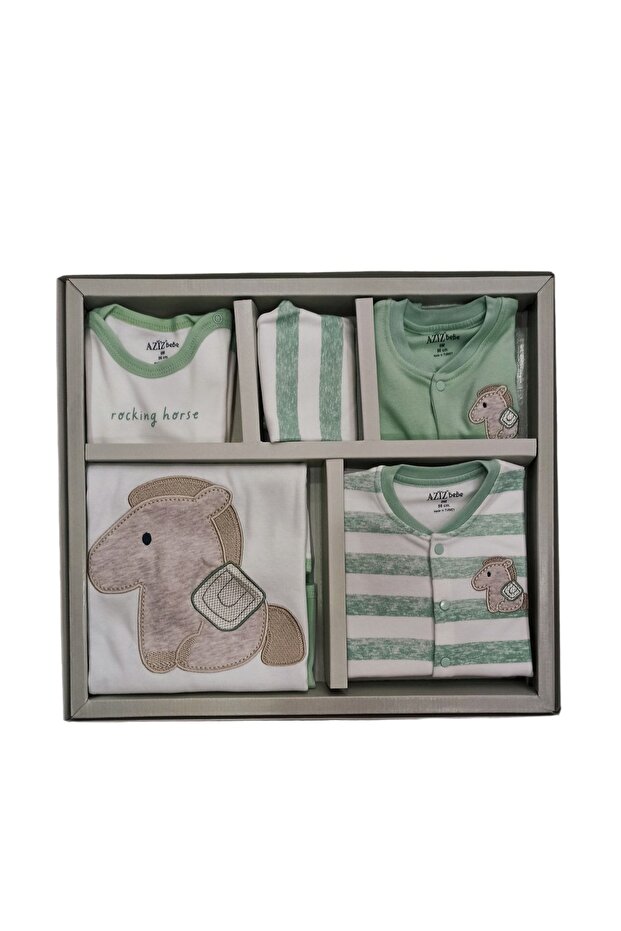 Sevimli At Desenli 10'lu Bebek Hastane Çıkışı Zıbın Seti - 2