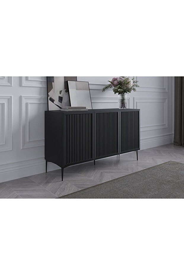 Konsol, Üç Kapaklı, Siyah - 4