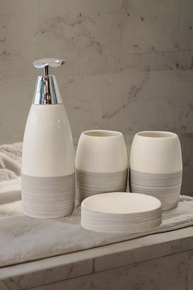 4'lü Seramik Lüx Banyo Seti - 1