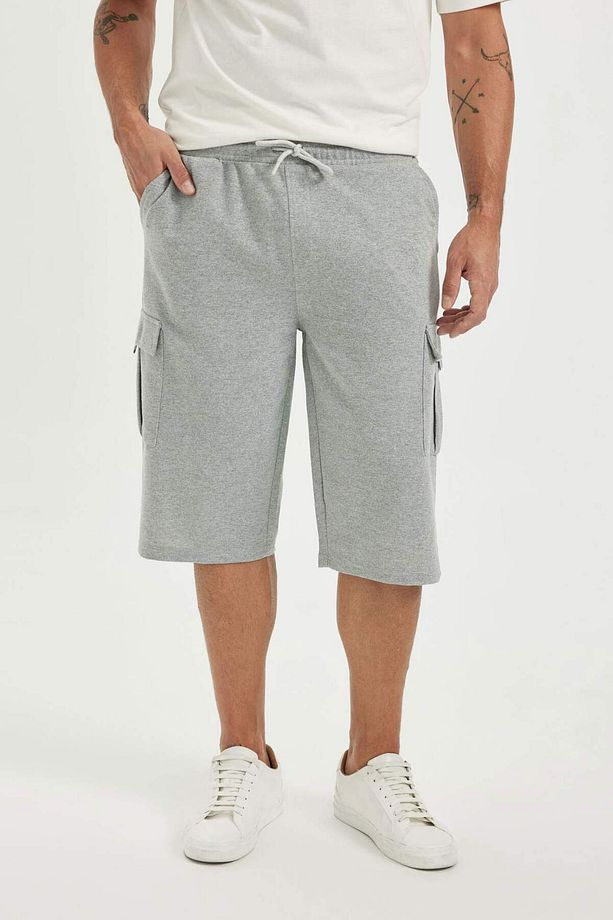 Regular Fit Basic Geri Dönüşümlü Kapri Şort - 4