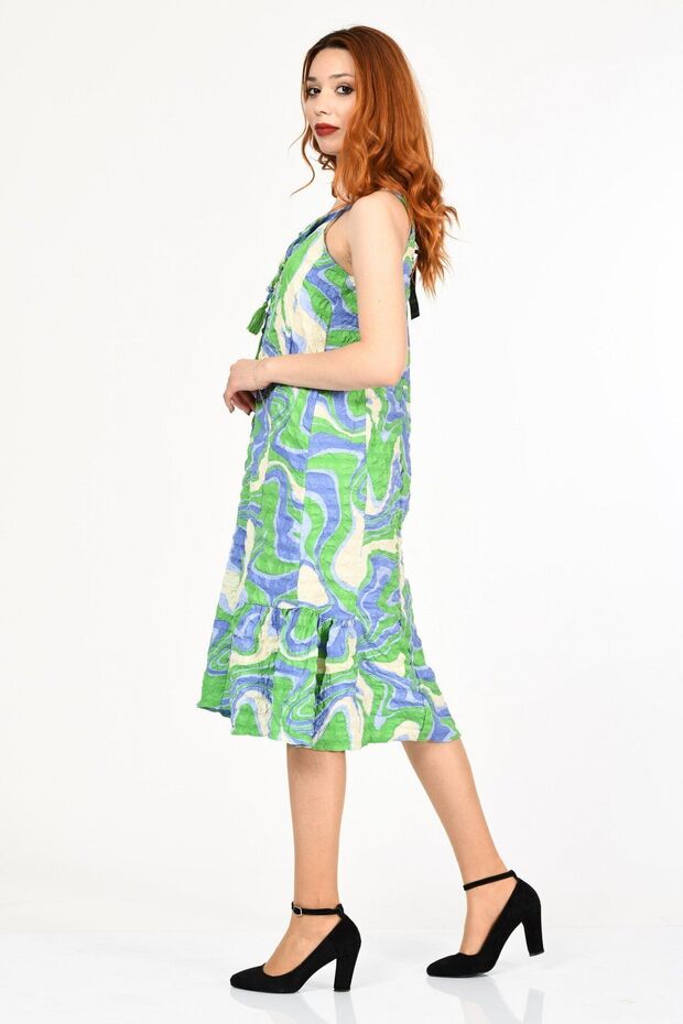 فستان طويل بحمالات - 5